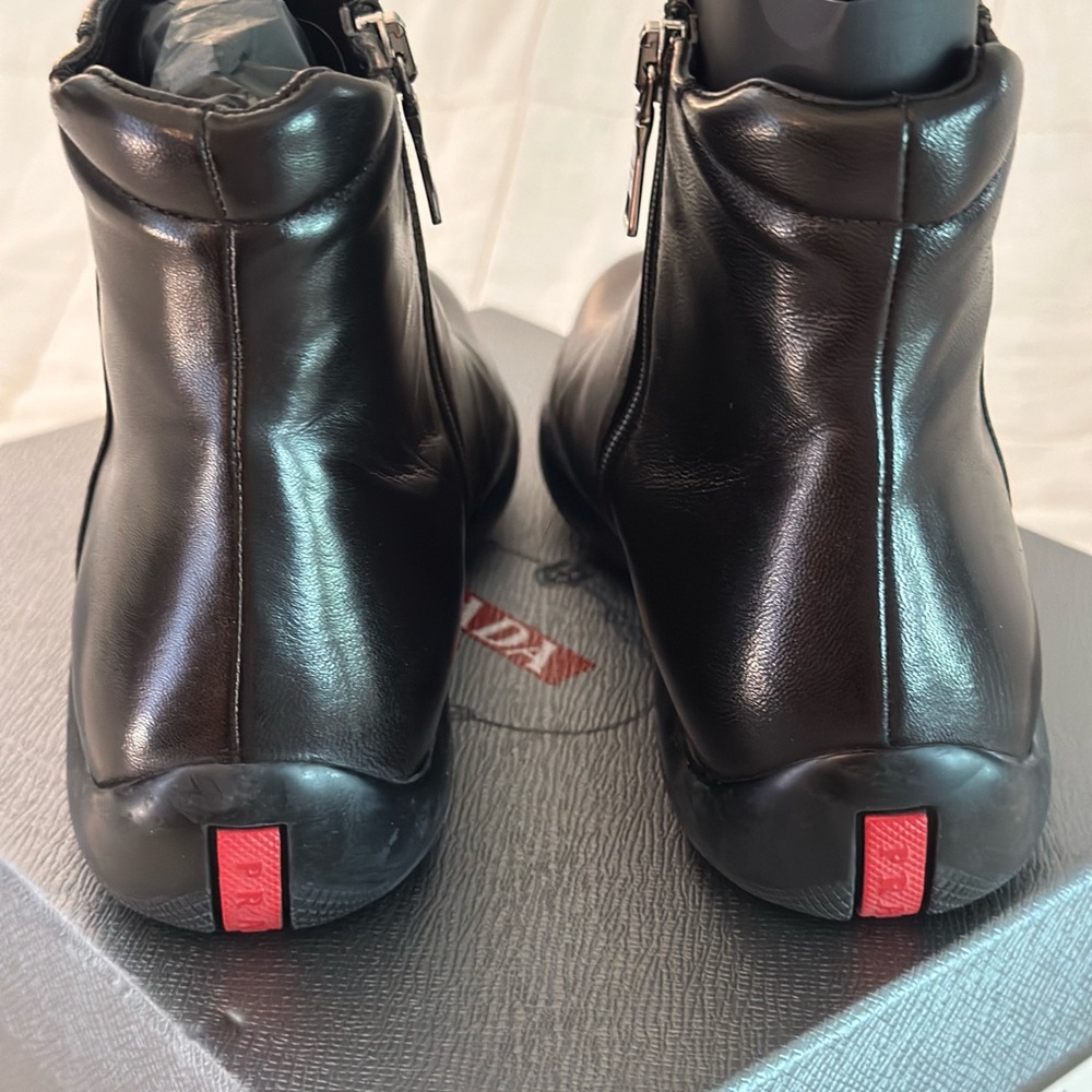 Women’s Black Leather Prada Ankle Boots